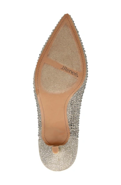 J. Reneé Rishna Crystal Embellished Pointed Toe Pump In Pewter