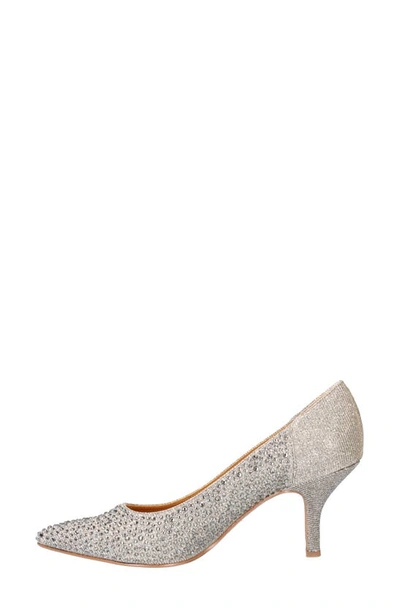 J. Reneé Rishna Crystal Embellished Pointed Toe Pump In Pewter