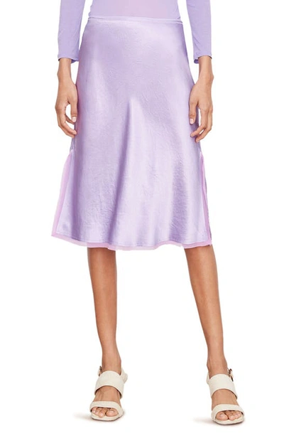 Shop Vince Chiffon Trim Satin Bias Skirt In Sugar Plum