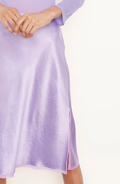 Shop Vince Chiffon Trim Satin Bias Skirt In Sugar Plum