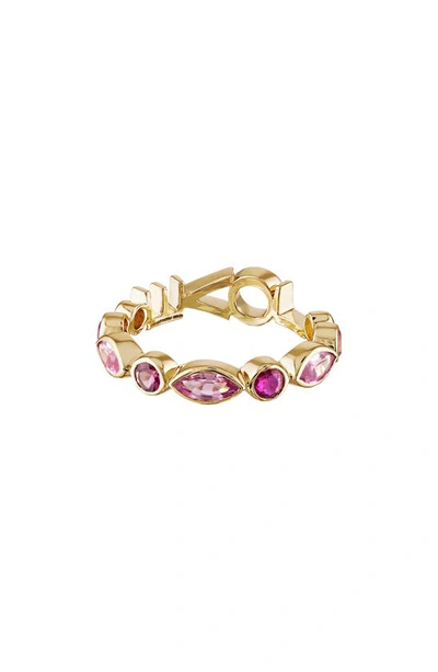 Shop Eden Presley Love Tattoo Candy Band In Yellow Gold/ Pink/ Diamond