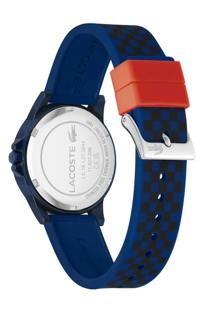 Shop Lacoste Kids' Rider Silicone Strap Watch, 36mm In Blue