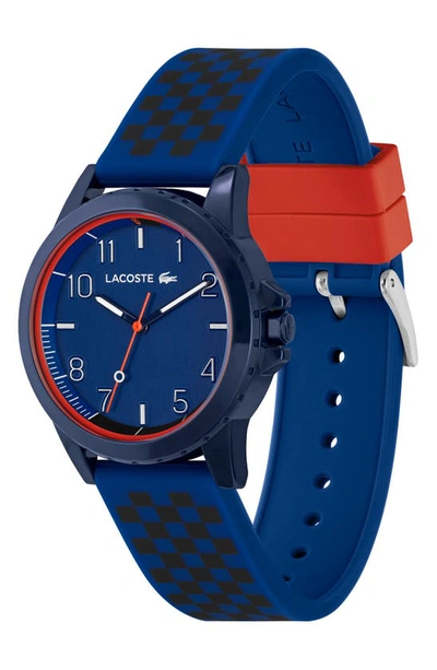 Shop Lacoste Kids' Rider Silicone Strap Watch, 36mm In Blue