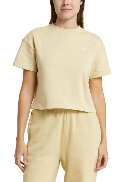 Shop Nike Lab Nrg Crop Cotton T-shirt In Team Gold/ White