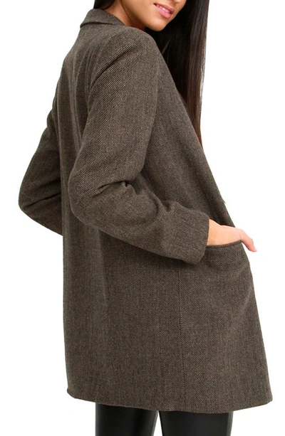 Shop Belle & Bloom Kensington Oversize Double Breasted Wool Blend Coat In Brown