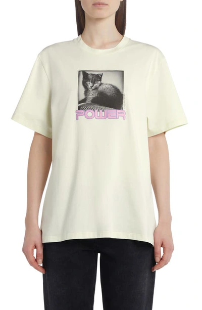 Shop Stella Mccartney Cat Power Graphic Cotton T-shirt In 8303 Fluo Lime