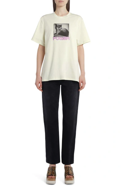 Shop Stella Mccartney Cat Power Graphic Cotton T-shirt In 8303 Fluo Lime
