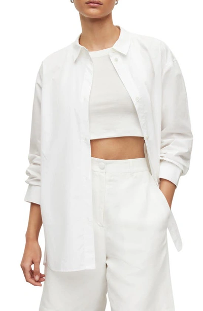 Shop Allsaints Sasha Poplin Shirt In Optic White