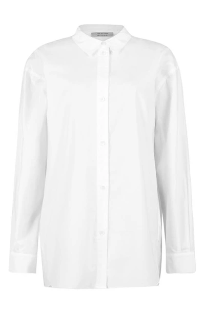 Allsaints Sasha Poplin Shirt In Optic White