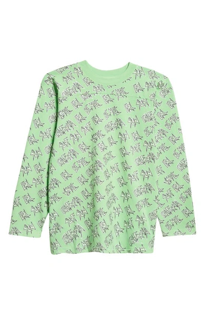 Shop Erl Gender Inclusive Print Long Sleeve T-shirt In Green