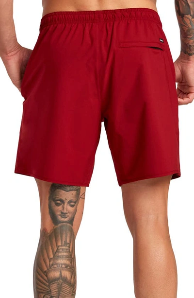 Shop Rvca Yogger Stretch Athletic Shorts In Cardinal