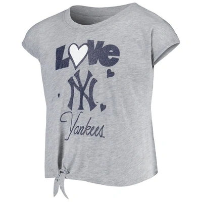Shop Outerstuff Girls Preschool Navy/gray New York Yankees Forever Love T-shirt & Leggings Set