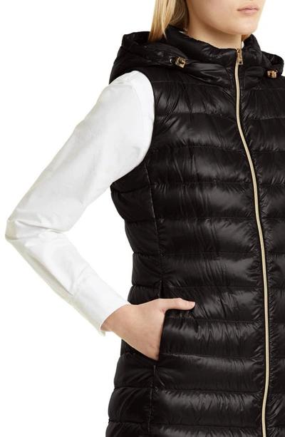 Shop Herno Serena Hooded Down Puffer Vest In Black
