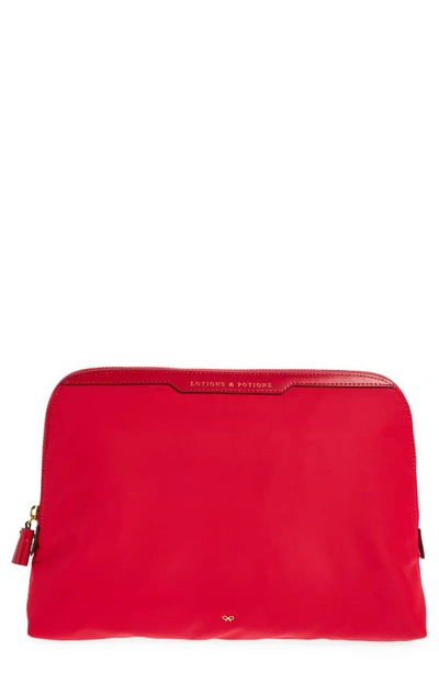 Shop Anya Hindmarch Lotions & Potions Recycled Nylon Zip Pouch In Hot Pink