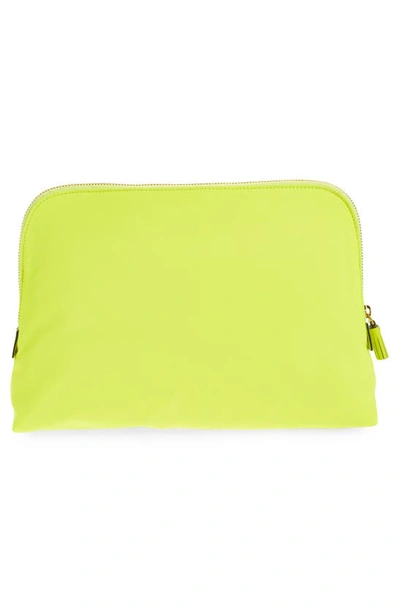 Shop Anya Hindmarch Lotions & Potions Recycled Nylon Zip Pouch In Neon Yellow