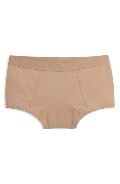 Shop Tomboyx First Line Stretch Cotton Period Boyshorts In Chai