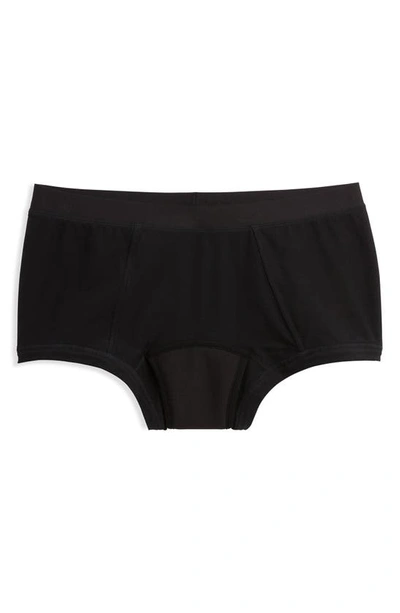 Tomboyx First Line Stretch Cotton Period Boyshorts In Black