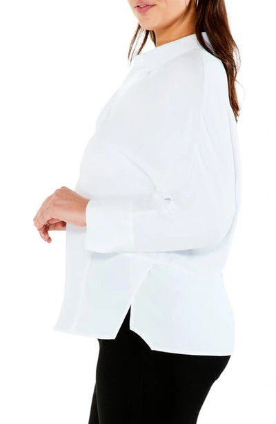 Shop Nic + Zoe Nic+zoe Flowing Ease Blouse In Paper White