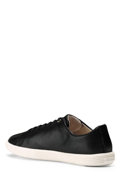 Cole Haan Grand Crosscourt Ii Leather Sneaker In Black Leather/ White