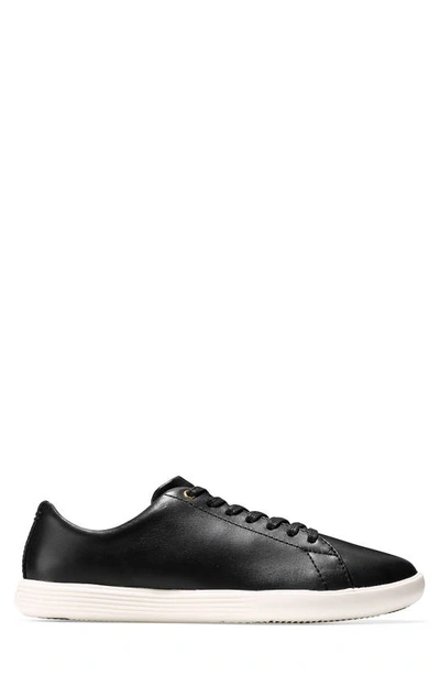 Cole Haan Grand Crosscourt Ii Leather Sneaker In Black Leather/ White