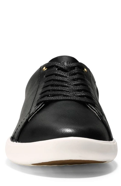 Cole Haan Grand Crosscourt Ii Leather Sneaker In Black Leather/ White