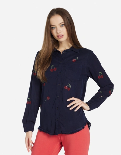 Lauren Moshi Sloane Crystal Cherries In Navy