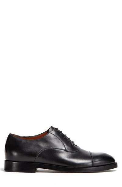 Zegna Men's Torino Cap Toe Leather Oxfords In Black