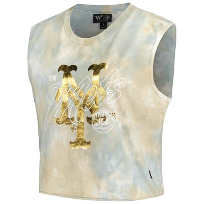 Shop The Wild Collective White New York Mets Washed Muscle Tank Top