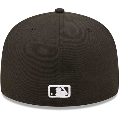 Shop New Era Cleveland Guardians  Black On Black Dub 59fifty Fitted Hat