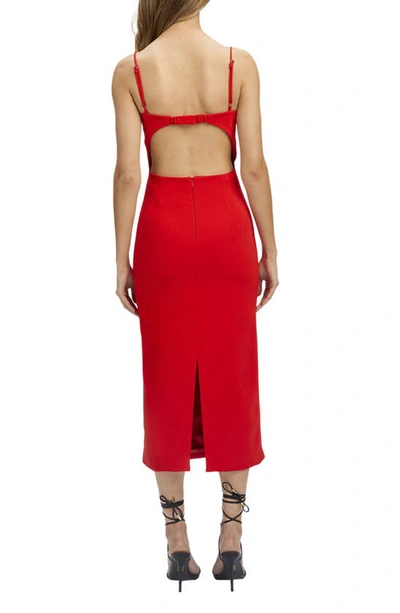 Shop Bardot Vienna Cutout Midi Dress In Fire Red