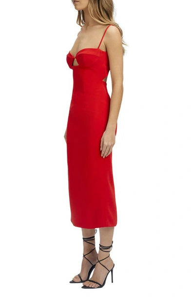 Shop Bardot Vienna Cutout Midi Dress In Fire Red