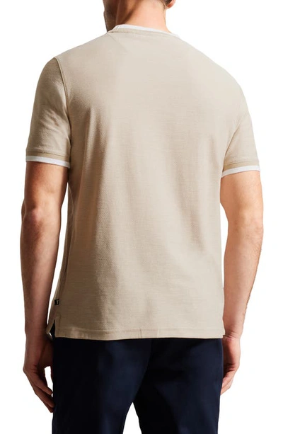 Shop Ted Baker Bowker Cotton Crewneck T-shirt In Tan