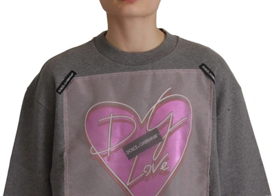 Shop Dolce & Gabbana Grey Heart Pink Limited Edition Top Women's T-shirt