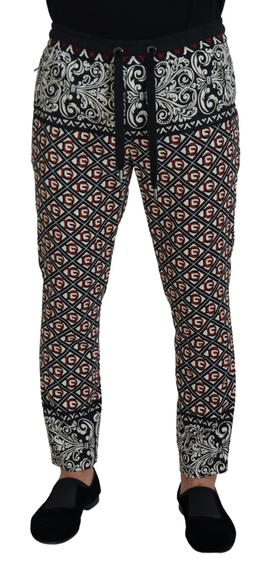 Shop Dolce & Gabbana Multicolor Baroque Sweatmen's Jogging Men's Pants