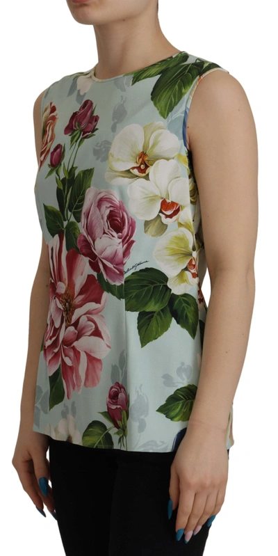 Shop Dolce & Gabbana Rose Print Sleeveless Casual Tank Tropical Women's Top
