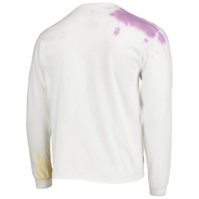 Shop Junk Food White Los Angeles Lakers Tie-dye Long Sleeve T-shirt