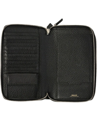 Bally Magus Men's 6219902 Black Leather Clutch Wallet In Multi