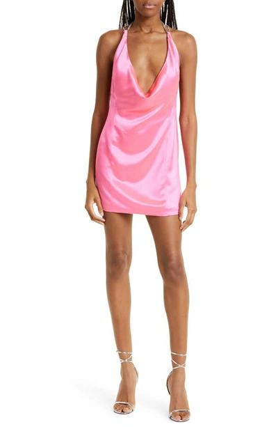 Shop Retroféte Francesca Halter Dress In Hyper Pink