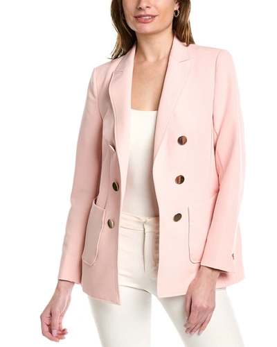 Anne Klein Women's Stretch Faux-double-breasted Jacket In Pink | ModeSens
