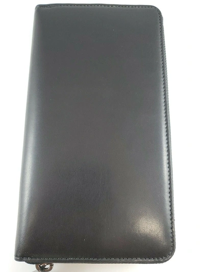 Bally Tallen Men's 6218189 Black Leather Zippered Long Wallet In Multi