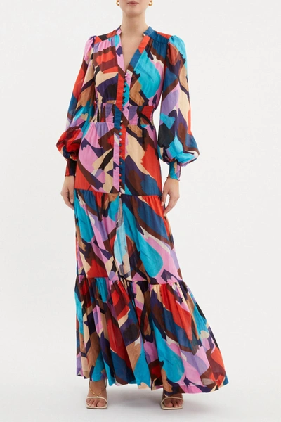 Shop Rebecca Vallance Malaga Maxi Dress In Print In Multi