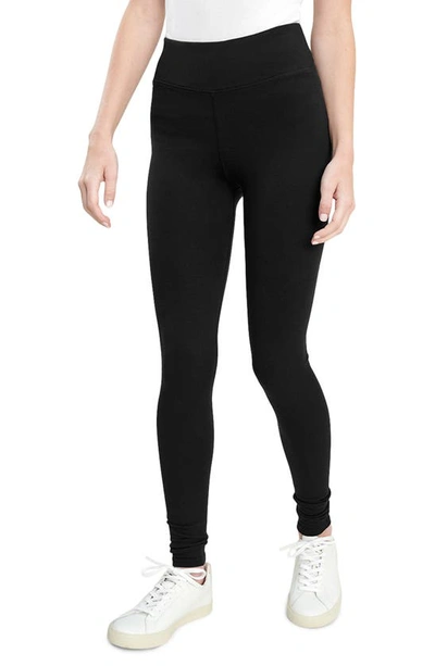 Shop Splendid Wide Band French Terry Leggings In Black