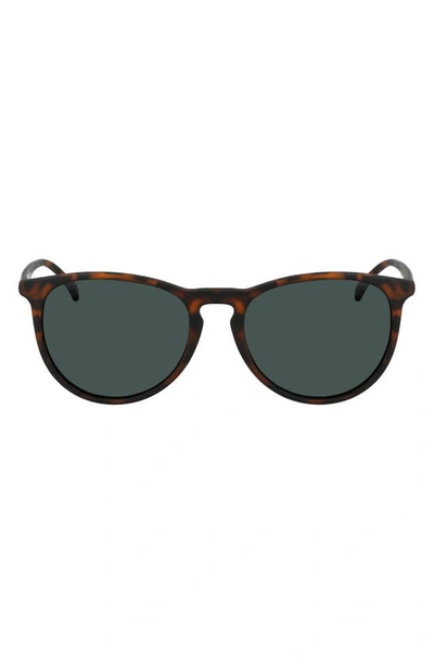 Cole Haan 55mm Vintage Round Sunglasses In Matte Tortoise