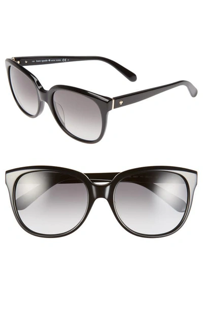 Shop Kate Spade 'bayleigh' 55mm Sunglasses In Black