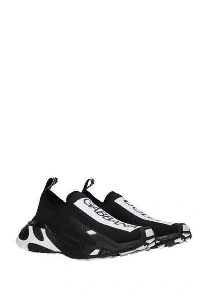 Shop Dolce & Gabbana Sneakers Fast Fabric Black White