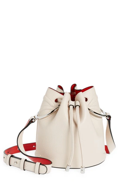 Shop Christian Louboutin By My Side Grained Calfskin Leather Bucket Bag In F611 Leche/ Leche