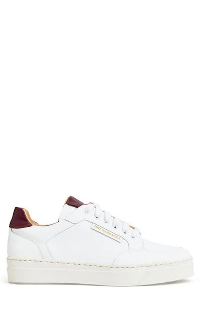 Shop Bruno Magli Severo Platform Sneaker In White/ Bordo