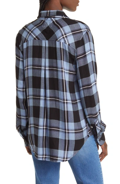 Shop Rails Hunter Plaid Button-up Shirt In Current Onyx White