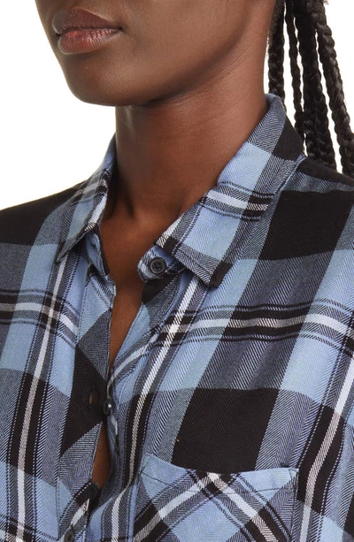 Shop Rails Hunter Plaid Button-up Shirt In Current Onyx White