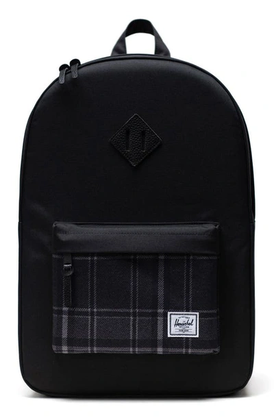 Shop Herschel Supply Co Heritage Backpack In Black/ Grayscale Plaid